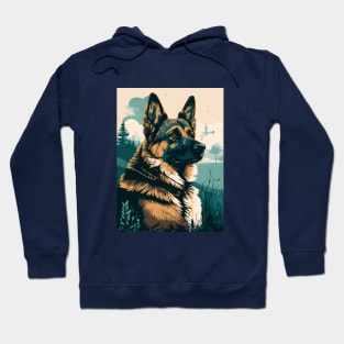 German Shepherd Overlooking Valley Hoodie